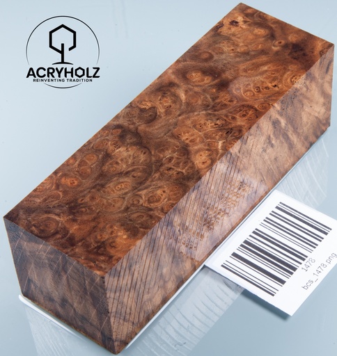 [1478] Nussbaum Maser stabilisiert | 120x40x40 | acryholz | Drechselholz Drechseln 1478