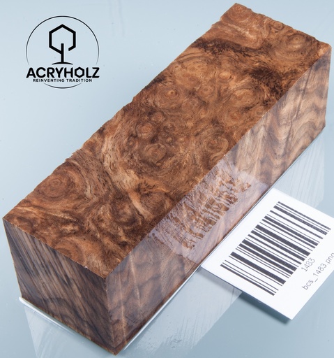 [1483] Nussbaum Maser stabilisiert | 120x40x40 | acryholz | Drechselholz Drechseln 1483