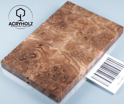 [1491] Walnuss Maser | 120x40x10 | acryholz | Griffschalen stabilisiert 1491