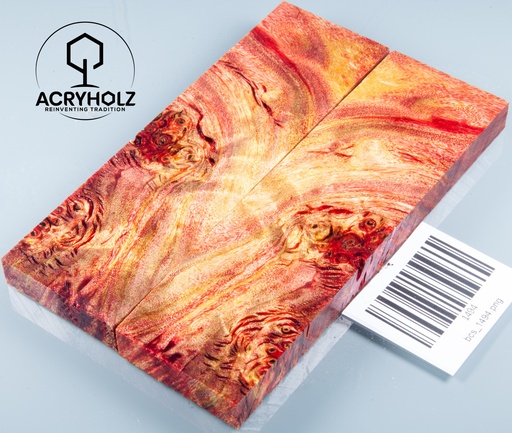 [1494] Pappel Griffschalen stabilisiert | 140x40x10| acryholz| Messer | Griffholz 1494