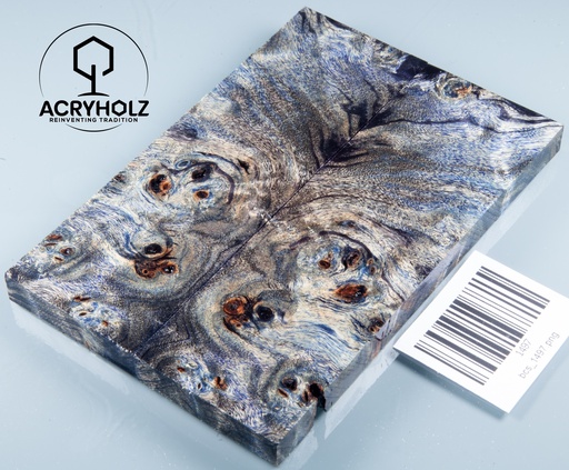 [1497] Pappel Griffschalen stabilisiert | 140x45x10| acryholz| Messer | Griffholz 1497