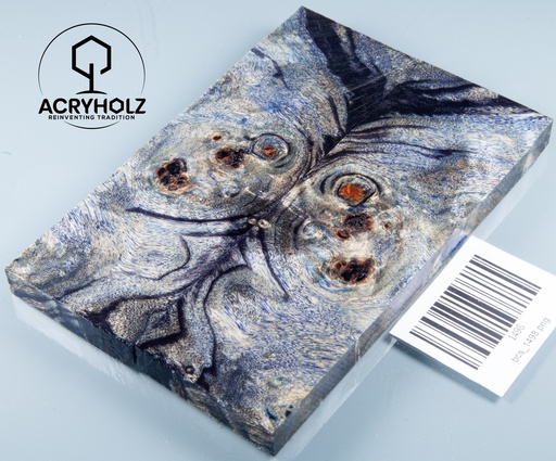[1498] Pappel Griffschalen stabilisiert | 140x45x10| acryholz| Messer | Griffholz 1498