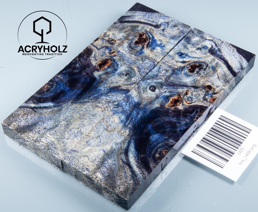 [1499] Pappel Griffschalen stabilisiert | 140x45x10| acryholz| Messer | Griffholz 1499
