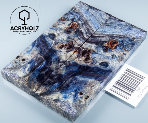 [1500] Pappel Griffschalen stabilisiert | 140x45x10| acryholz| Messer | Griffholz 1500