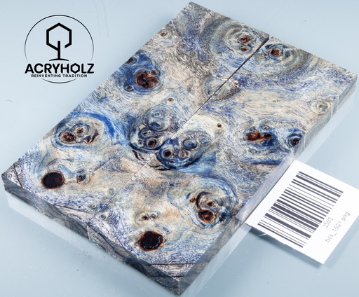 [1501] Pappel Griffschalen stabilisiert | 140x45x10| acryholz| Messer | Griffholz 1501