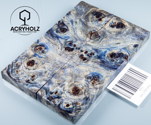 [1502] Pappel Griffschalen stabilisiert | 140x45x10| acryholz| Messer | Griffholz 1502