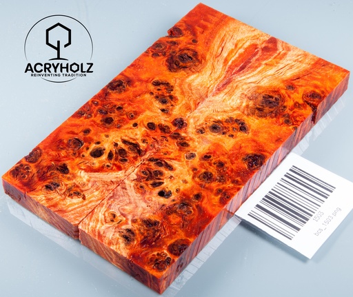 [1503] Pappel Griffschalen stabilisiert | 140x40x10| acryholz| Messer | Griffholz 1503
