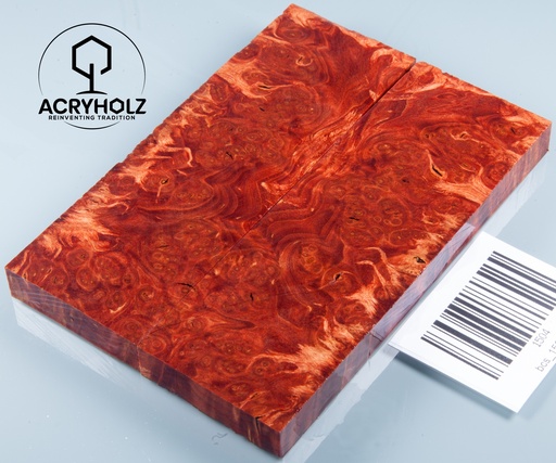 [1504] Ahorn Maser Griffschalen stabilisiert | 120x40x10 | acryholz | Messergriff | 1504