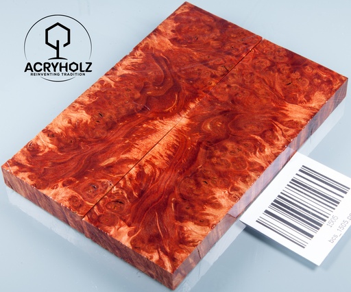 [1505] Ahorn Maser Griffschalen stabilisiert | 120x40x10 | acryholz | Messergriff | 1505