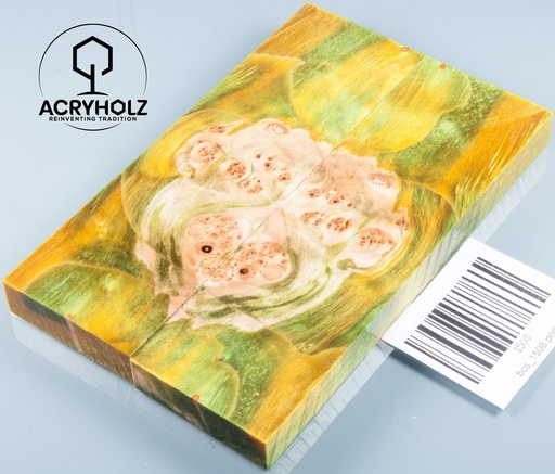 [1508] Ahorn Maser Griffschalen stabilisiert | 130x40x10 | acryholz | Messergriff | 1508