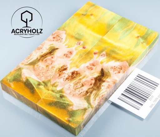 [1509] Radica di Acero Guancette per Manico Stabilizzato | 130x40x10 | acryholz | Manico per Coltello | 1509