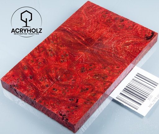 [1510] Ulme Maser Griffschalen stabilisiert | 125x40x10 | acryholz | Messergriff | 1510