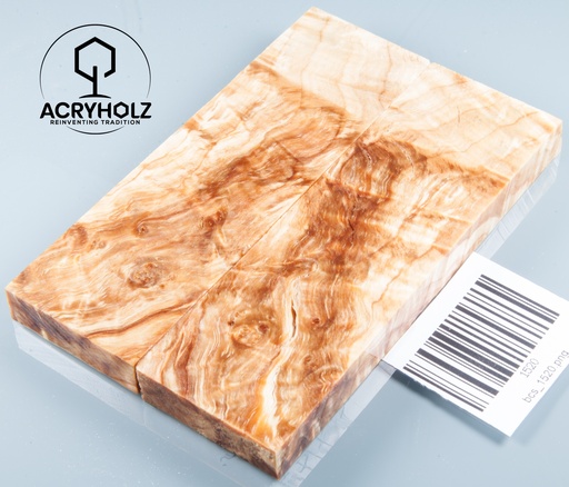 [1520] Kastanie Maser stabilisiert | 125x40x10 | acryholz | schalenpaar 1520