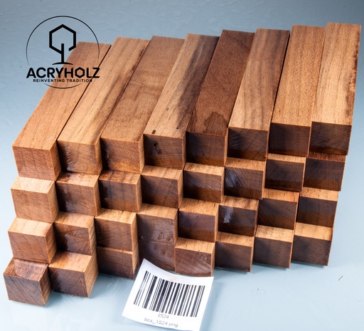 [1524] Nussbaum Stiftrohling stabilisiert | 100x20x20 | acryholz | 1524