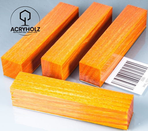 [1526] Esche Stiftrohling orange stabilisiert | 100x20x20 | acryholz | 1526