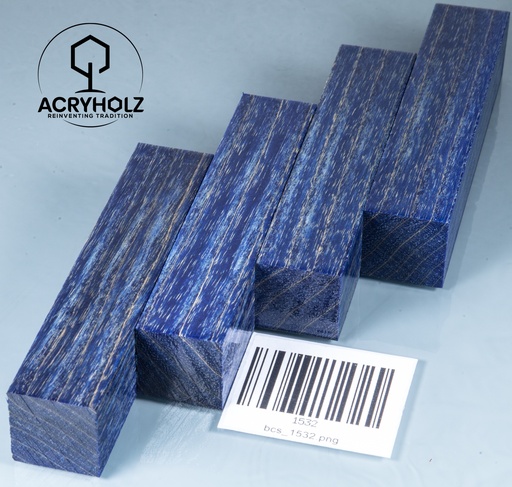 [1532] Esche Stiftrohling blau stabilisiert | 100x20x20 | acryholz | 1532