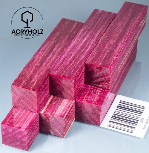[1533] Esche Stiftrohling pink stabilisiert | 100x20x20 | acryholz | 1533