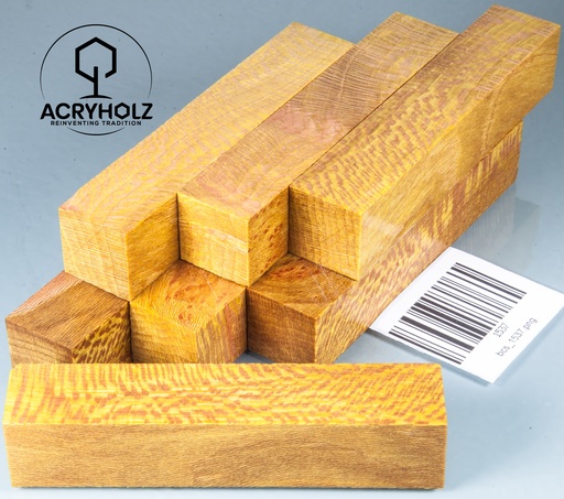 [1537] Platane Blank pour Stylo Jaune Stabilisé | 100x20x20 | acryholz | 1537