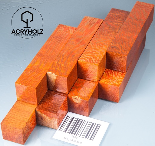 [1538] Platane Stiftrohling orange stabilisiert | 100x20x20 | acryholz | 1538