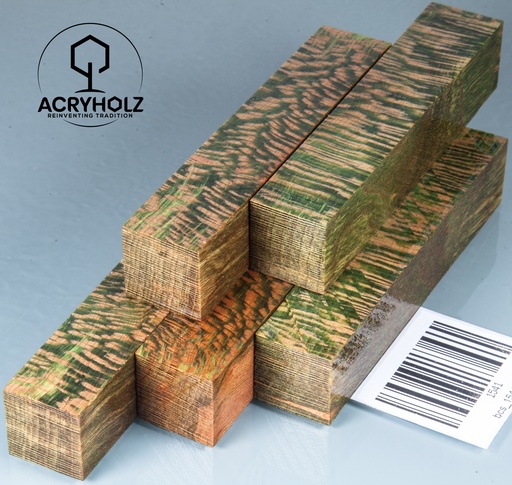 [1541] Platane Stiftrohling grün stabilisiert | 100x20x20 | acryholz | 1541