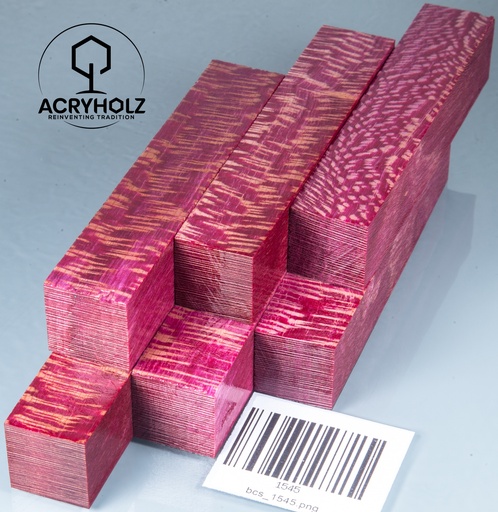 [1545] Platane Stiftrohling pink stabilisiert | 100x20x20 | acryholz | 1545