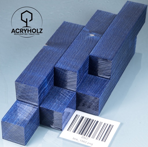 [1562] Ahorn Stiftrohling blau stabilisiert | 100x20x20 | acryholz | 1562