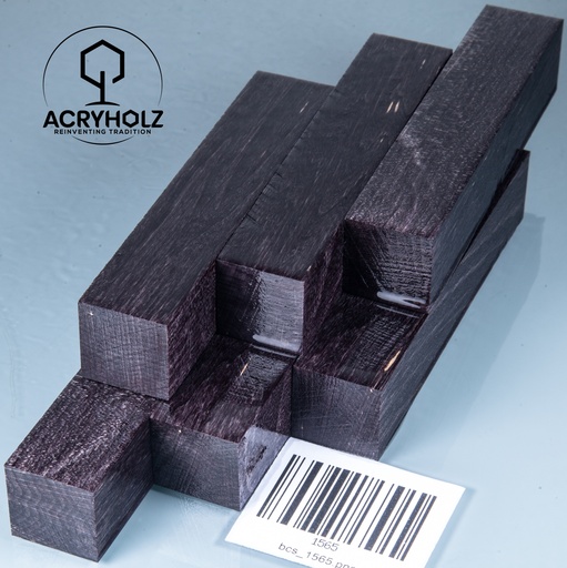 [1565] Ahorn Stiftrohling schwarz stabilisiert | 100x20x20 | acryholz | 1565