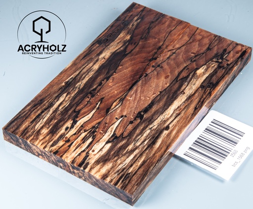 [1568] Buche gestockt stabilisiert Griffschalen| 140x44x9 | ACRYHOLZ | Messergriff 1568