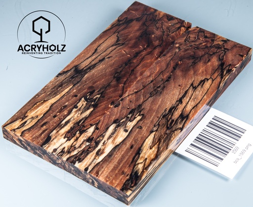 [1569] Buche gestockt stabilisiert Griffschalen| 140x44x9 | ACRYHOLZ | Messergriff 1569