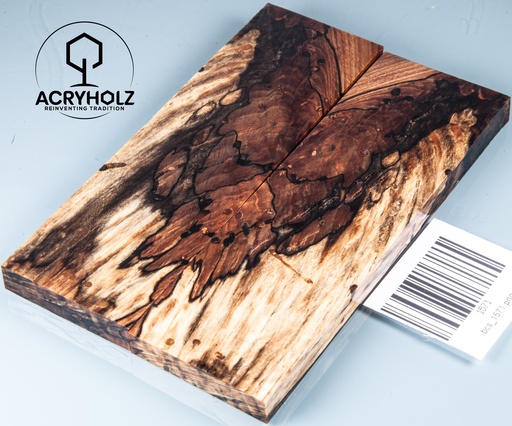 [1571] Buche gestockt stabilisiert Griffschalen| 140x44x9 | ACRYHOLZ | Messergriff 1571