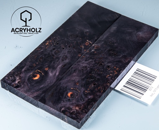 [1573] Pappel Griffschalen stabilisiert | 150x40x10| acryholz| Messer | Griffholz 1573