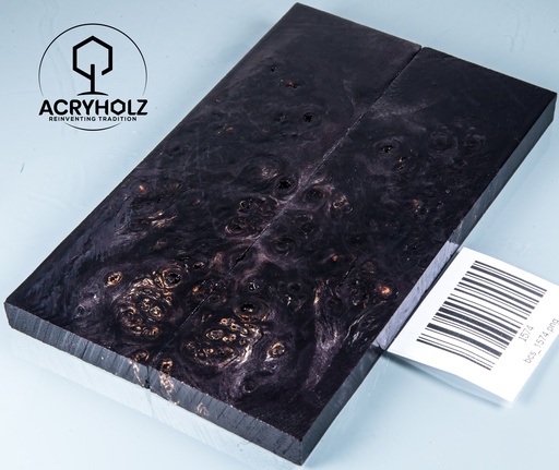 [1574] Pappel Griffschalen stabilisiert | 150x40x10| acryholz| Messer | Griffholz 1574