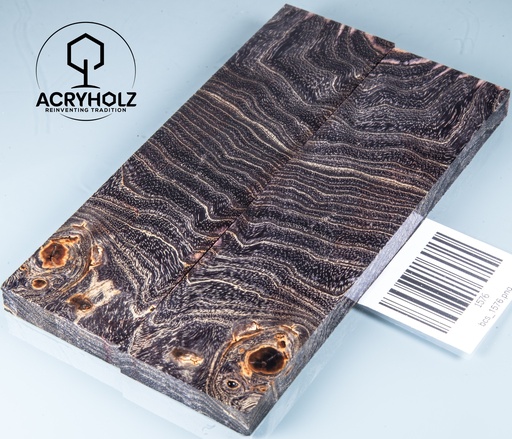 [1576] Esche Griffschalen stabilisiert | 140x40x10| plexiholz | Messerbau 1576