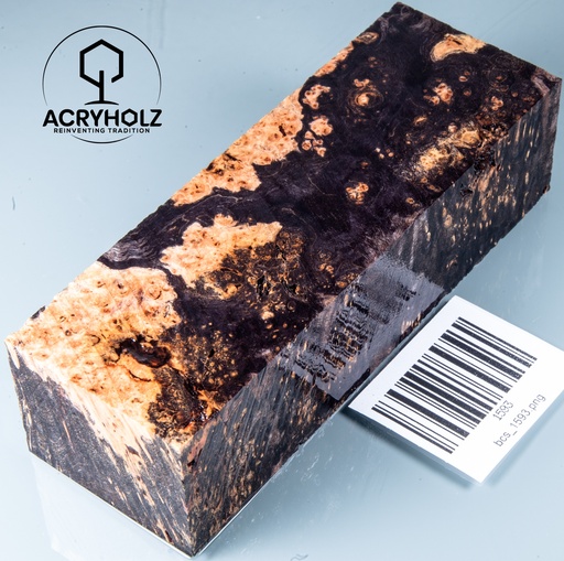 [1593] Ahorn Maser Griffblock stabilisiert | 135x45x35| acryholz | 1593