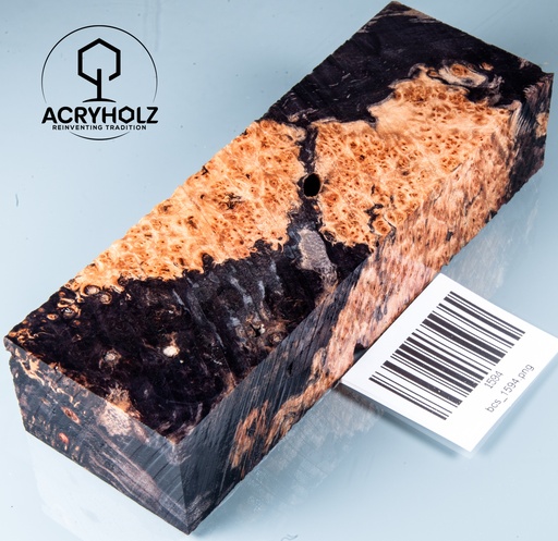 [1594] Ahorn Maser Griffblock stabilisiert | 145x50x30| acryholz | 1594