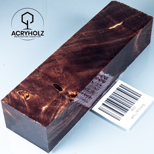 [1612] Radica di Pioppo Stabilizzato Blocco per Manico | 150x40x30 | ACRYHOLZ | Manico per Coltello 1612