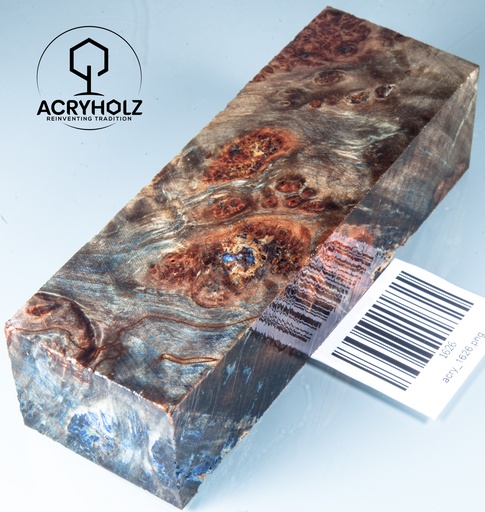 [1626] Ahorn Maser Griffblock stabilisiert | 135x45x35| acryholz | 1626