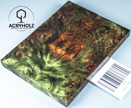 [1636] Pappel Griffschalen stabilisiert | 125x45x10| ACRYHOLZ | Messer | Griffholz 1636