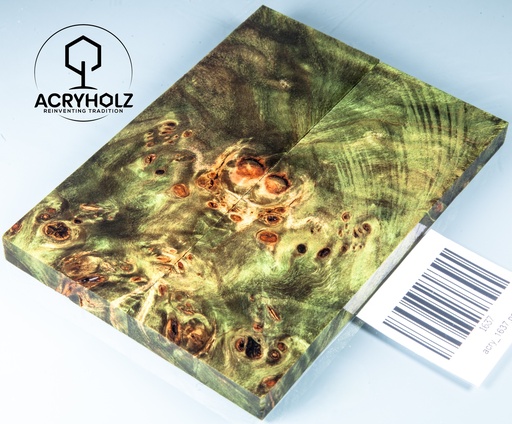 [1637] Pappel Griffschalen stabilisiert | 125x45x10| ACRYHOLZ | Messer | Griffholz 1637