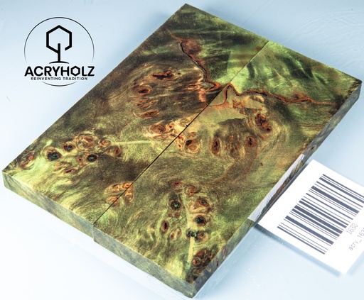 [1638] Pappel Griffschalen stabilisiert | 125x45x10| ACRYHOLZ | Messer | Griffholz 1638
