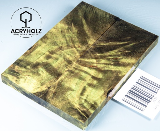 [1639] Pappel Griffschalen stabilisiert | 125x45x10| ACRYHOLZ | Messer | Griffholz 1639