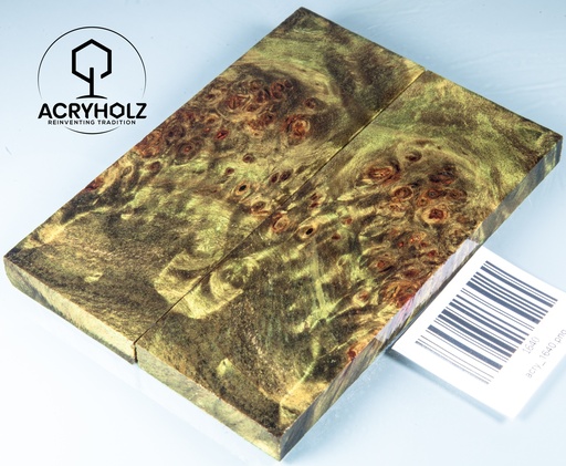 [1640] Pappel Griffschalen stabilisiert | 125x45x10| ACRYHOLZ | Messer | Griffholz 1640