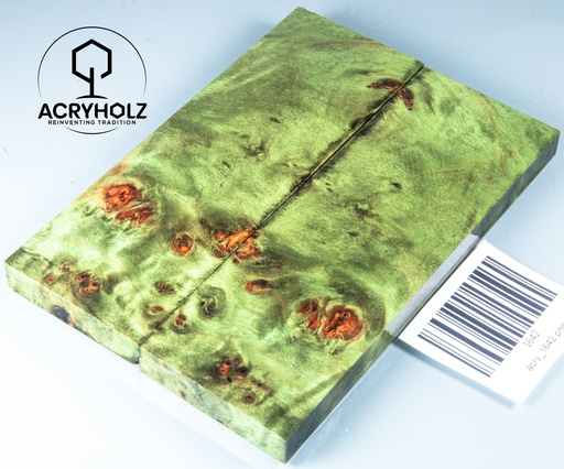 [1642] Pappel Griffschalen stabilisiert | 130x45x10| ACRYHOLZ | Messer | Griffholz 1642