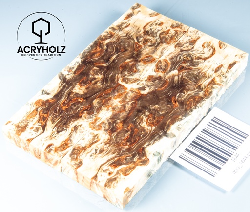 [1644] Karelische Maserbirke stabilisiert | 120x37x10 | ACRYHOLZ | Griffmaterial 1644