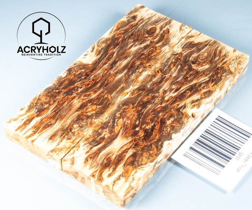 [1645] Karelische Maserbirke stabilisiert | 120x37x10 | ACRYHOLZ | Griffmaterial 1645
