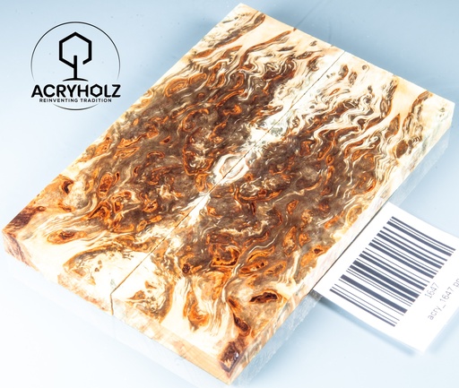 [1647] Karelische Maserbirke stabilisiert | 120x40x10 | ACRYHOLZ | Griffmaterial 1647