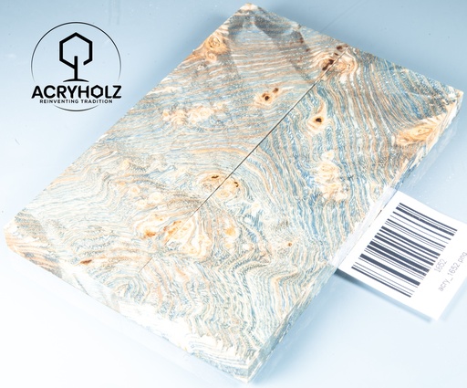[1652] Esche Griffschalen stabilisiert | 140x45x10| ACRYHOLZ | Messerbau 1652