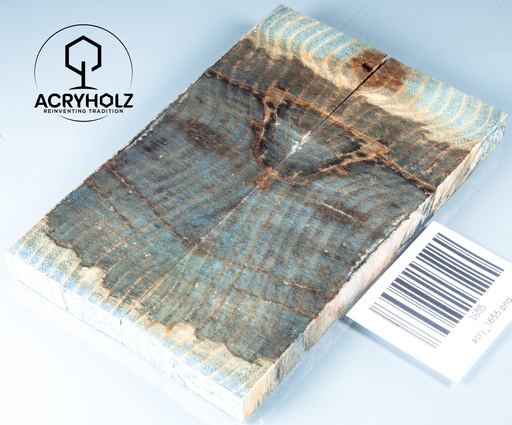 [1655] Esche Griffschalen stabilisiert | 125x40x10| ACRYHOLZ | Messerbau 1655