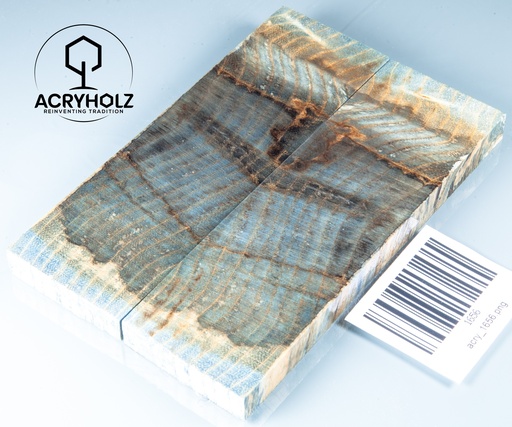 [1656] Esche Griffschalen stabilisiert | 125x40x10| ACRYHOLZ | Messerbau 1656