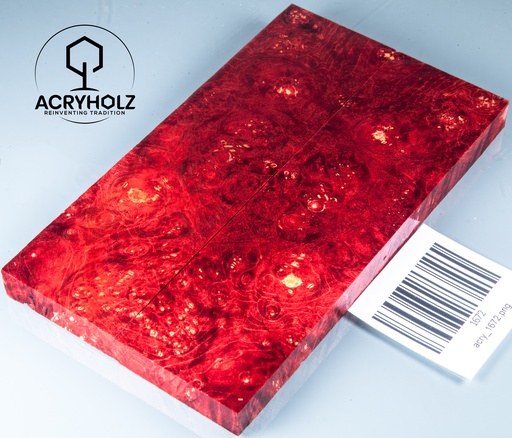 [1672] Box Elder Burl Estabilizado | acryholz | 140x40x10 | Par de Cachas 1672